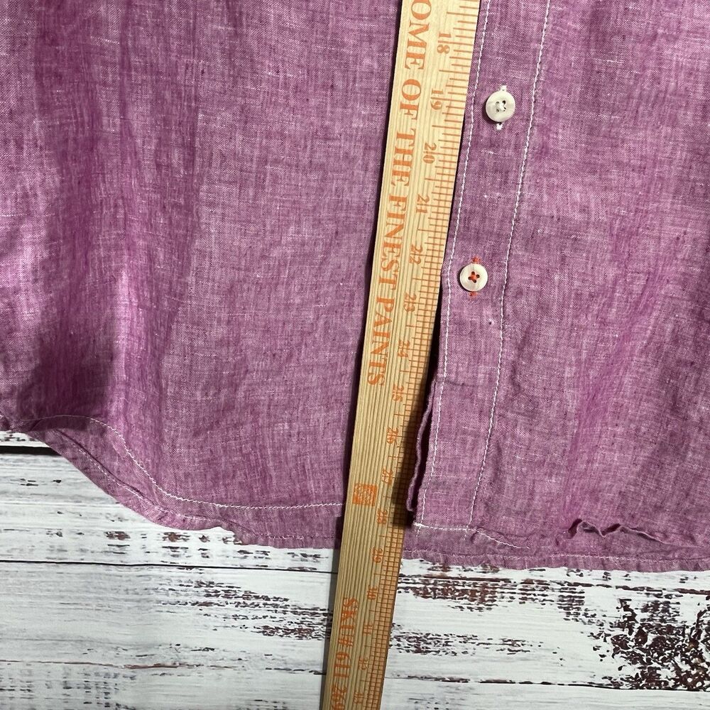 Tommy Bahama Shirt Relax Mens M Pink 100% Linen Short Sleeve Button Down Resort - Picture 12 of 13